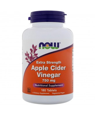 Apple Cider Vinegar- Extra Strength 750 mg (180 tablets) - Now Foods