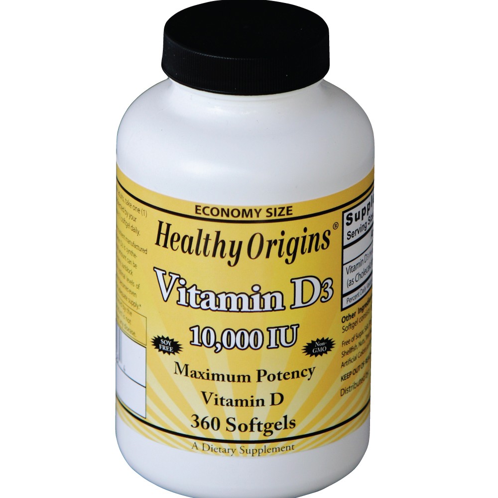 Healthy Origins Vitamina D3 10,000 Iu 360 Capsule Morbide Immune Salute a D 