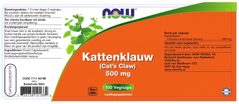 Daarbij maaien duizelig Buy Now Foods, Cat's Claw, 500 mg, 100 Capsules - Cats Claw