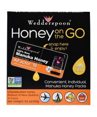 Wedderspoon Organic, Inc., Honey On The Go, KFactor 16, 24 Packs, 5 g Each