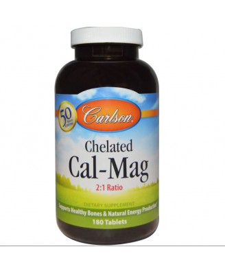 Carlson Labs, Chelated Cal-Mag, 180 Tablets