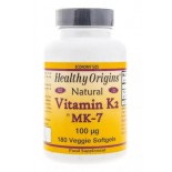 Natural Vitamin K2 as MK-7 100 mcg (180 Veggie Softgels) - Healthy Origins