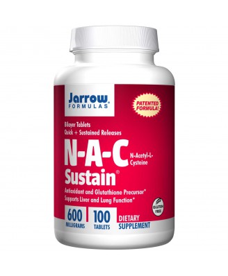 Jarrow Formulas, N-A-C Sustain, N-Acetyl-L-Cysteine, 600 mg, 100 Tablets