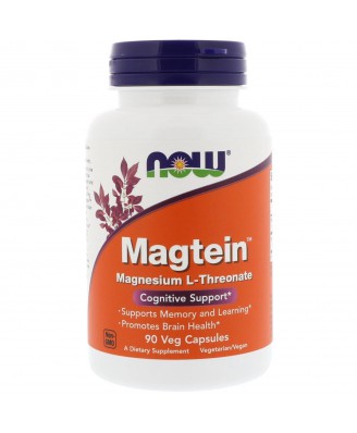 Magtein Magnesium L-Threonate (90 Vegetarian Capsules) - Now Foods
