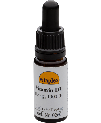 Vitamin D3 liquid, 1000 IE (10 ml, ca. 270 drops) - Vitaplex