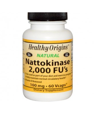 Nattokinase 2000 FU's - 100 mg (60 Vegetarian Capsules) - Healthy Origins