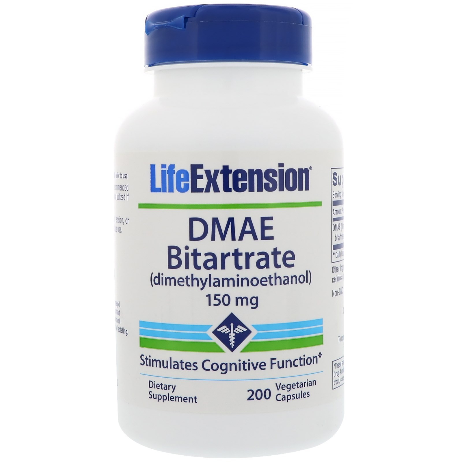 Buy DMAE Bitartrate 150 mg (200 Veggie Capsules) Life Extension DM