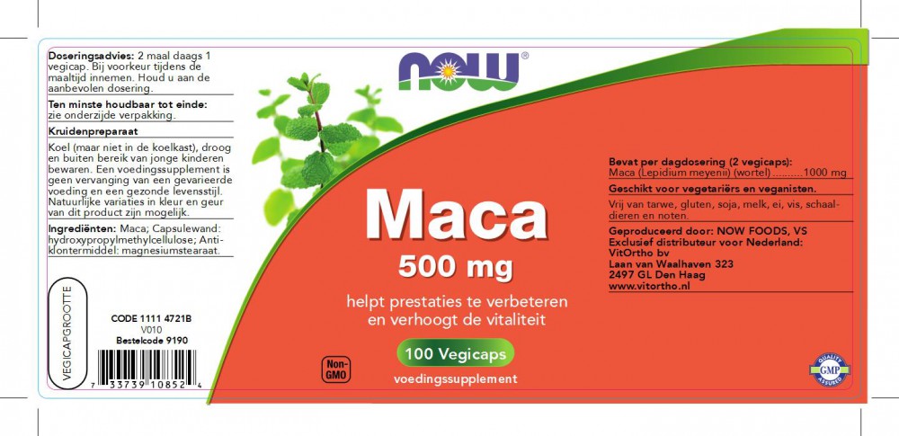 spleet Vrijlating evalueren Buy Now Foods, Maca 500 mg, 100 Capsules - Maca